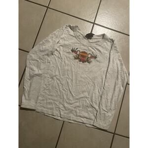 Harley Davidson Australia Floral Shirt Womens Medium Gray Long Sleeve Biker